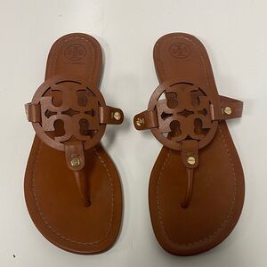 Tory Burch Tan Leather Thong Sandals